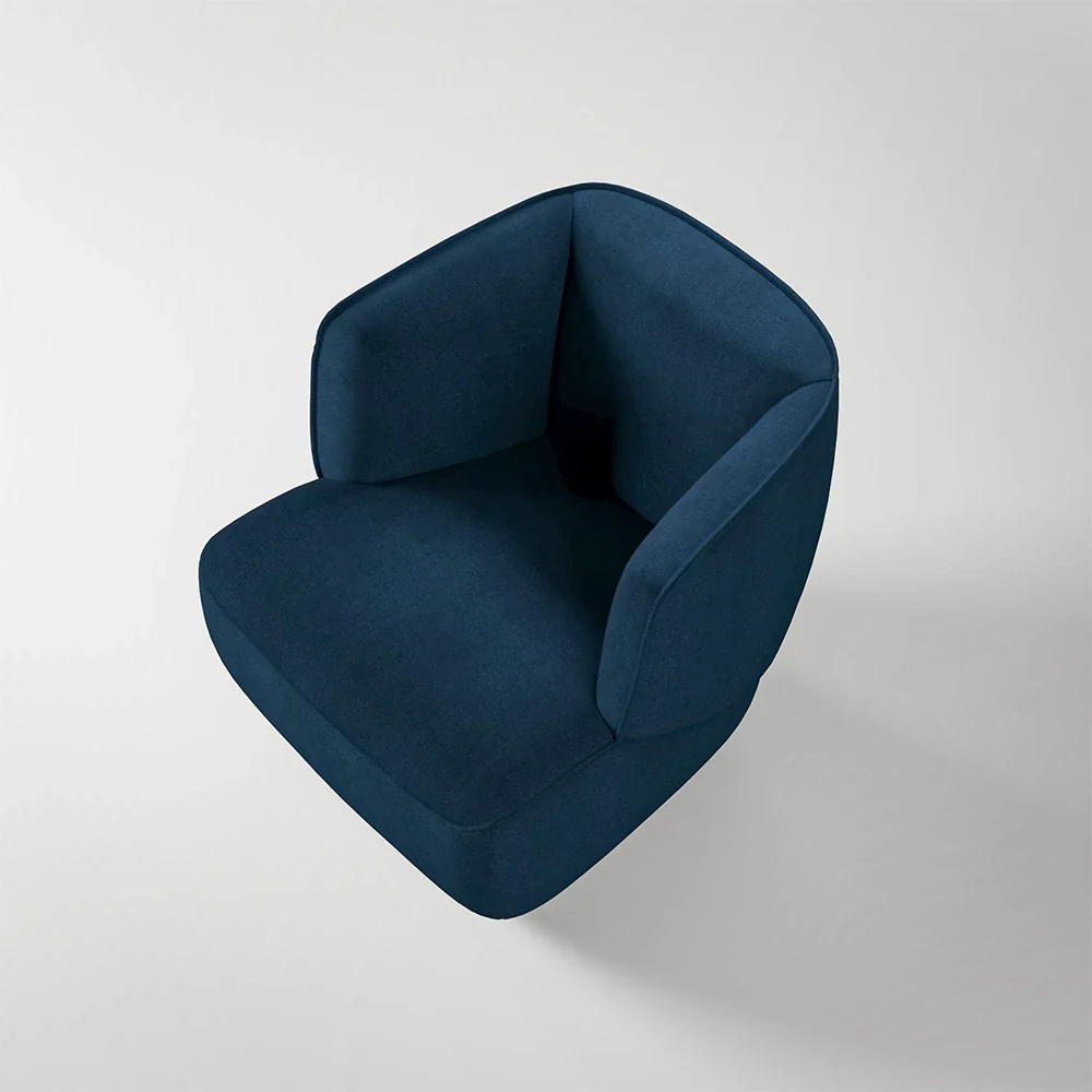 384 Armchair Black Blue by Rolf Benz - Image 3