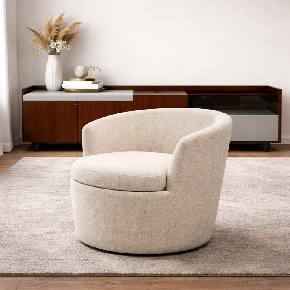 Amy Swivel Armchair Beige by Chateau d'Ax Italia - Image 2