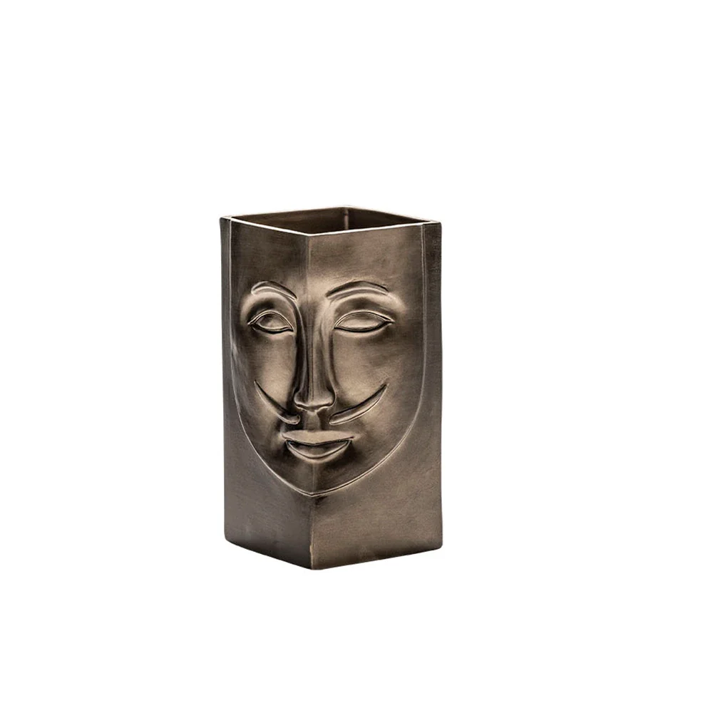 Artu Ceramic Vase Matt Golden Black by Adriani e Rossi