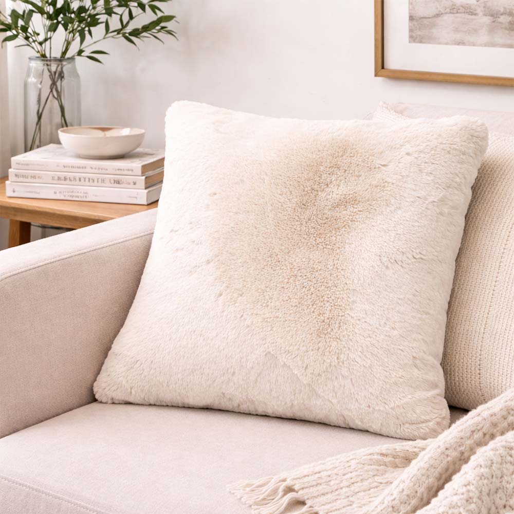 CU001 Cushion Small Fabric Gold Vancouver Knitted Fur Dawn by Campo de' Fiori - Image 2
