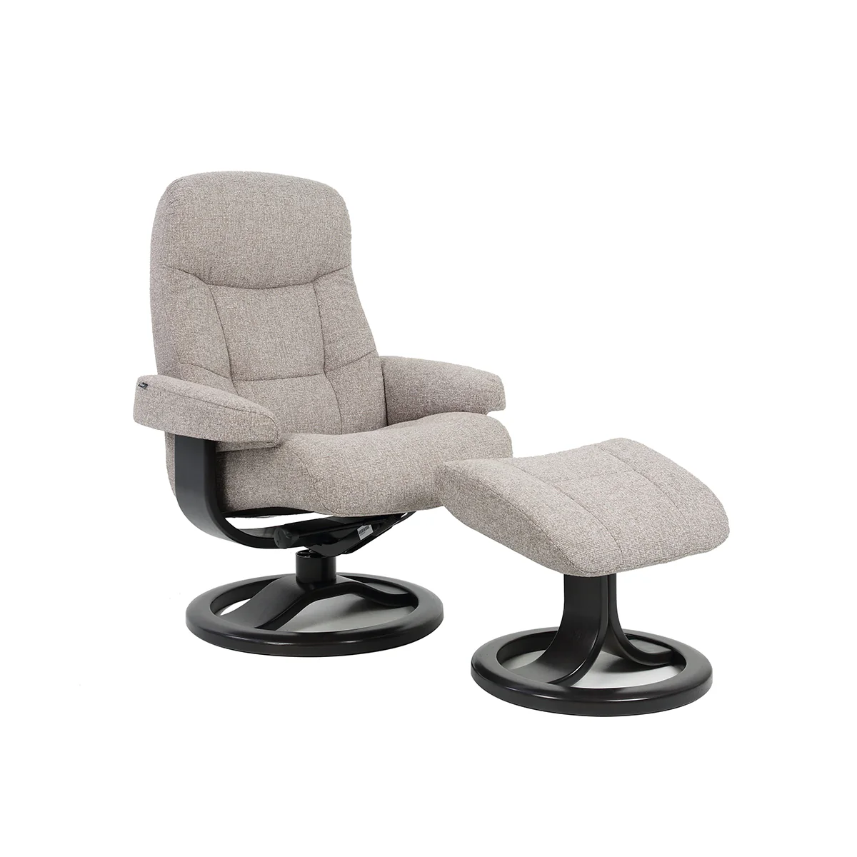 Muldal R Swing Relaxer Manual with Foot Stool Fabric Maple: 1026 Grey Beech Wood Charcoal (Large) by Fjords