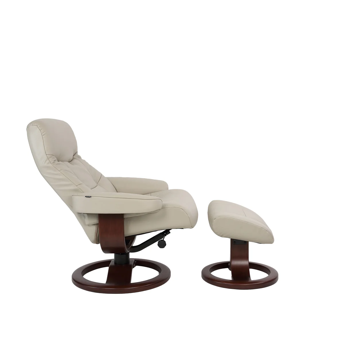 Muldal R Swing Relaxer Manual with Foot Stool Fabric Maple: 1110 Light Beige Beech Wood Charcoal (Large) by Fjords - Image 3