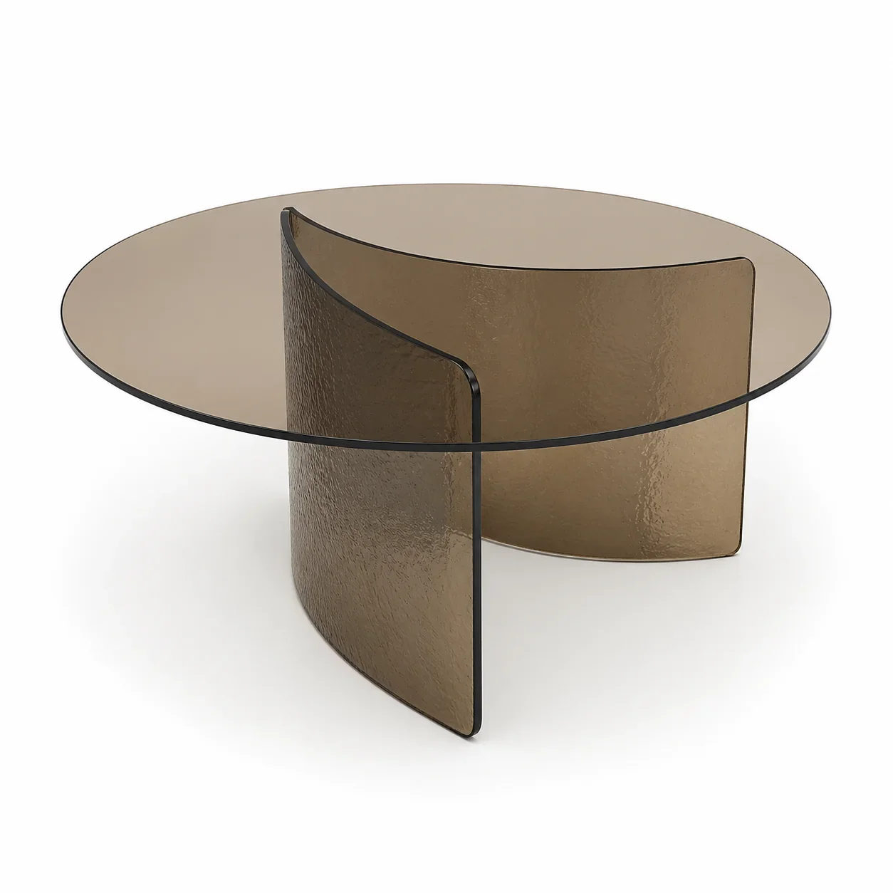 Tec Round Coffee Table 70X70X43 Bronzed Glass by Chateau d'Ax Italia
